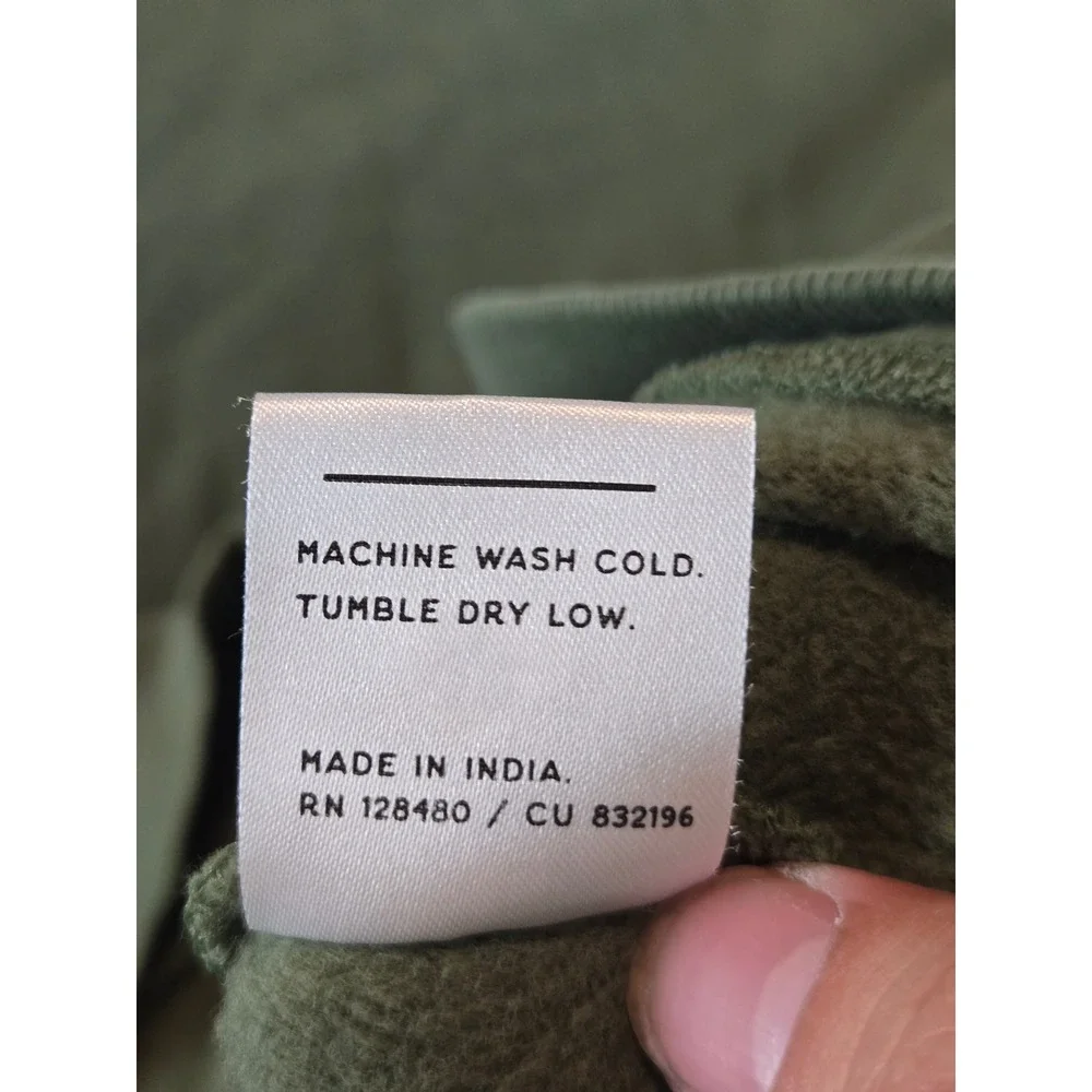 Pact Hoodie Mens 2XL Olive Green Organic Cotton Full Zip Boxy Relaxed Fit